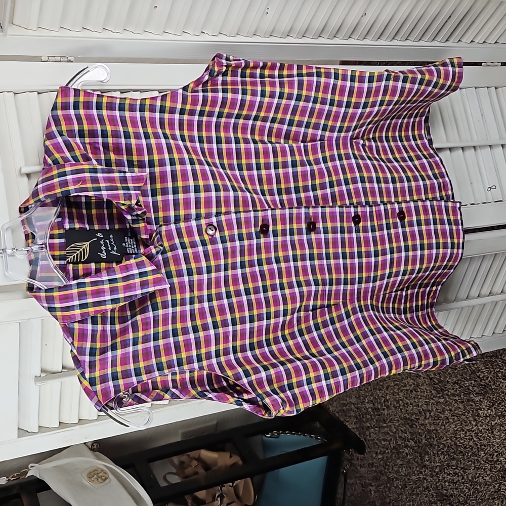 Dana B and Karen - plaid silk shirt